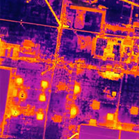 thermal image of a commercial roof