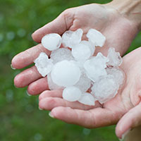 woman holding hail 